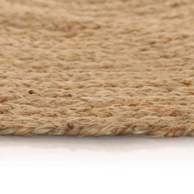 vidaXL - Tapijt - rond - 90 - cm - gevlochten - jute