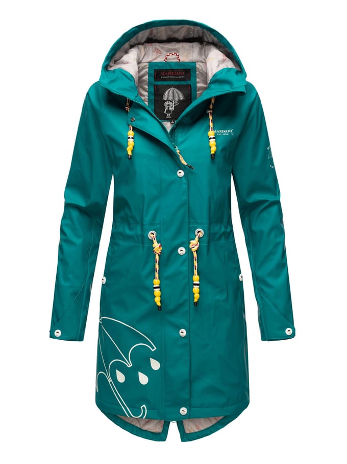 Marikoo dames regenjas – Dancing Umbrella, waterdicht met capuchon