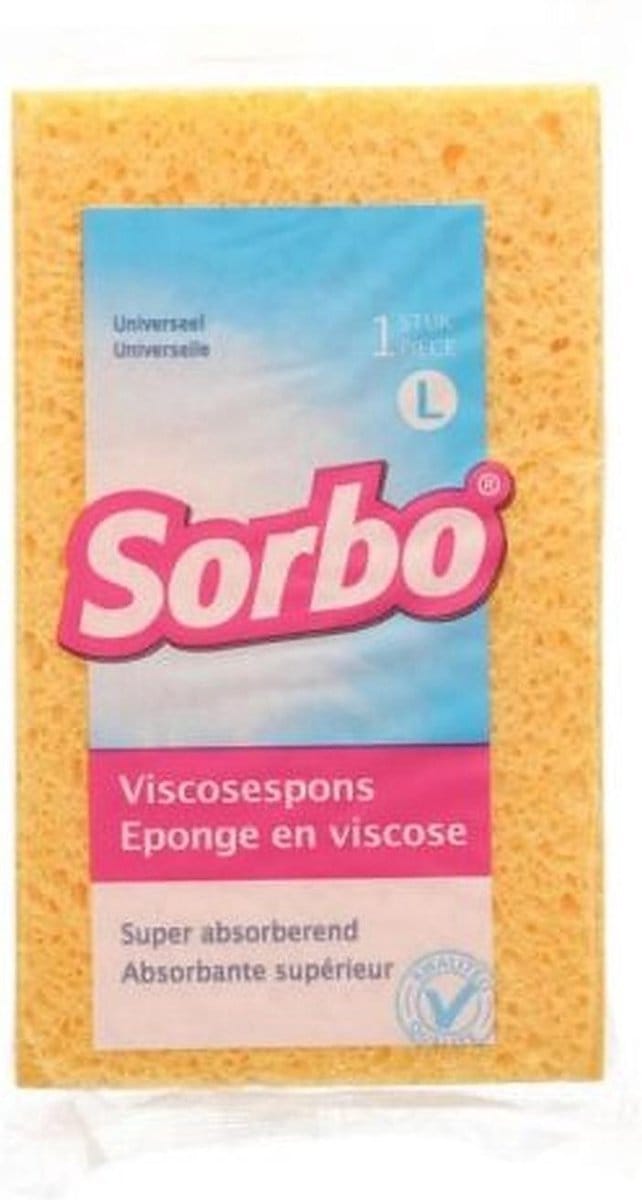 Sorbo Viscosespons Medium - Extra Absorberende Schoonmaakspons - Huishoudelijke Schoonmaak - 1 Stuk