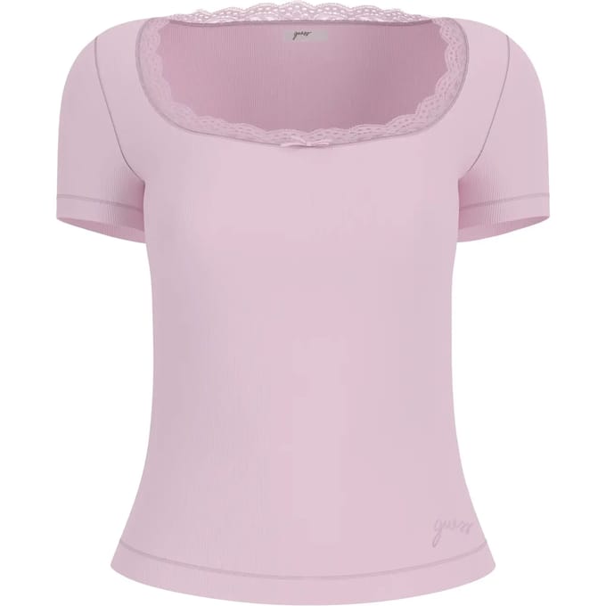 T-shirt met strikdetail, model 'LIA'