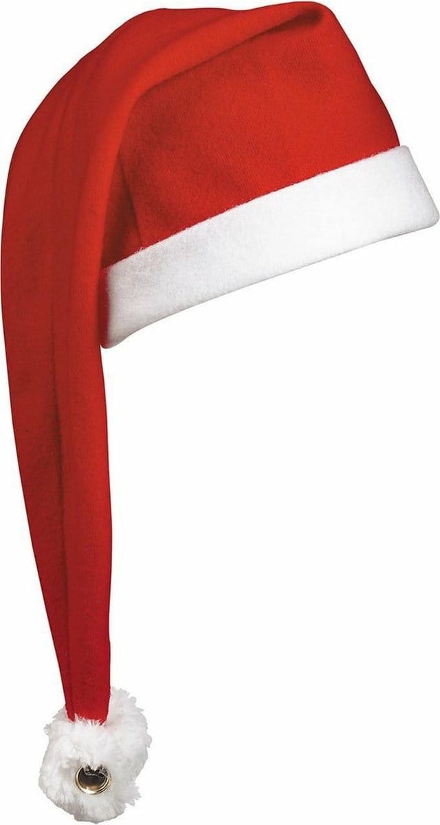 Benza Extra lange luxe kerstmuts - Rood