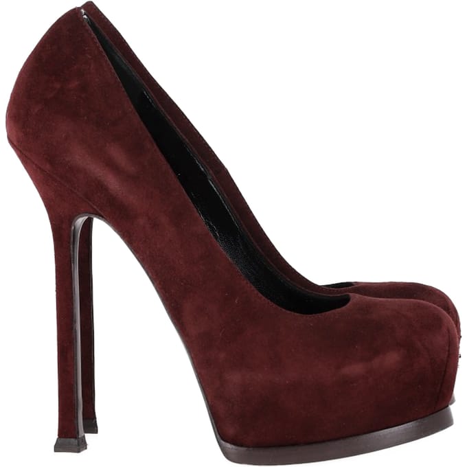 Saint Laurent Tribtoo Platform Pumps in Bourgondisch Suède