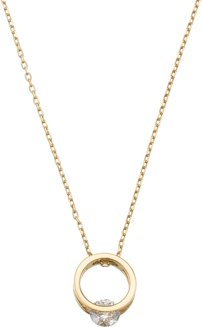 Glow 202.1500.45 Dames Ketting Zirkonia 45 cm 14 Karaat Goud