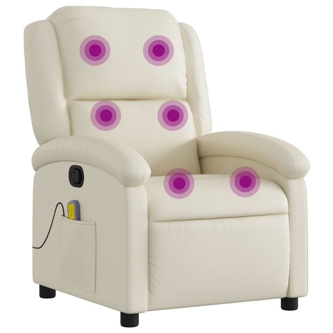 vidaXL - Massagestoel - van - kunstleer - in - crèmekleur
