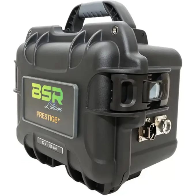 Lithium koffer plus lader plus sonde-aansluiting BSR Prestige lifePO4 12V/100Ah