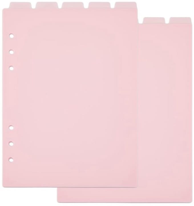 Allecto - Tabbladen - Ringverdeler - 10 vellen A5 - Roze kunststof