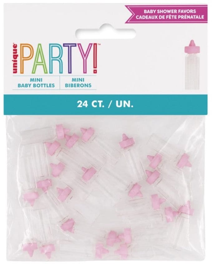 Roze mini babyflesjes 24st