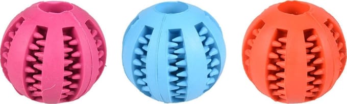 Flamingo Hondenspeelbal Dental - Rood/Blauw/Roze - 5 cm