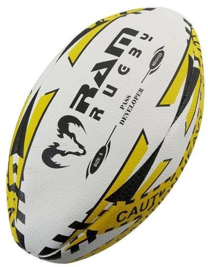 Pass Developer rugbybal - Verzwaarde bal - 3D Grip - Topmerk RAM Rugby - Maat 3