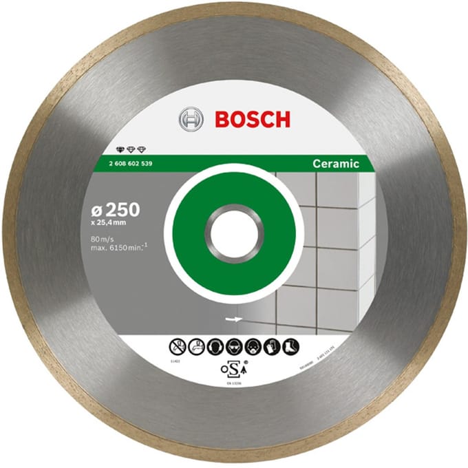 Bosch Accessories 2608602537 Bosch Power Tools Diamanten doorslijpschijf Diameter 200 mm Boordiameter 25.40 mm Keramiek, Porselein,...