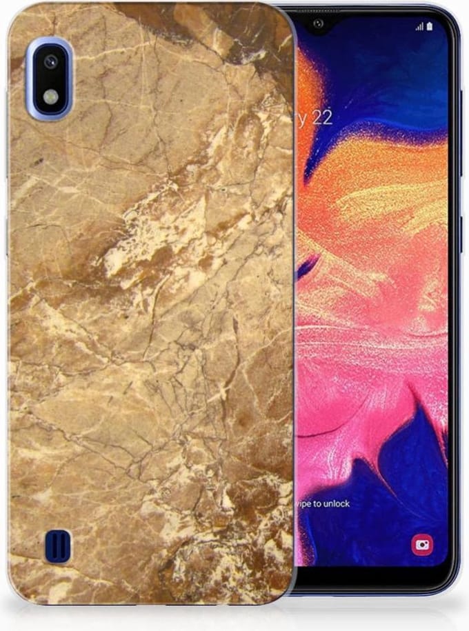 Samsung Galaxy A10 TPU Siliconen Hoesje Marmer Creme