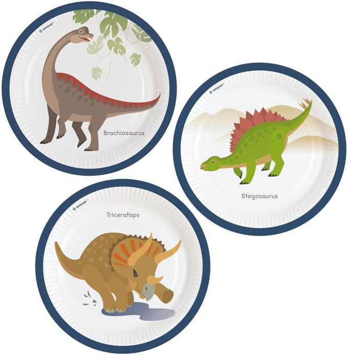 Dinosaurus bordjes Happy Dinosaur ( 8 stuks)