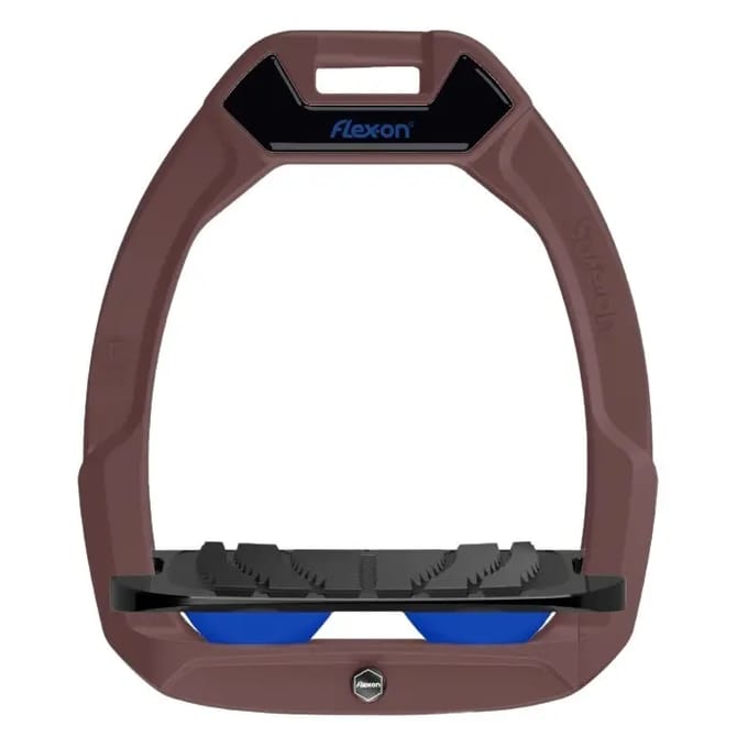 Veiligheidspantoffels voor paardrijden, schuin grip, bruin/zwart/blauw Flex-On Safe-On