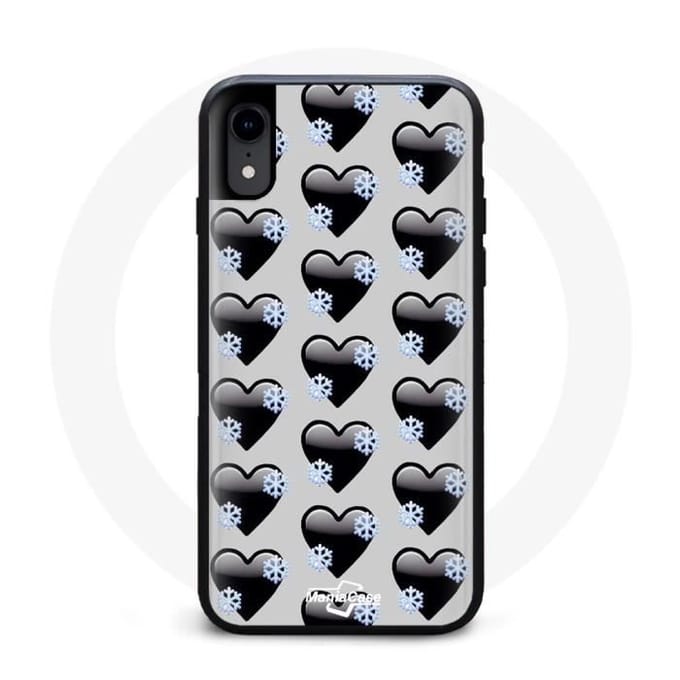 Iphone XR hoesje hartenbehang zwart zwart