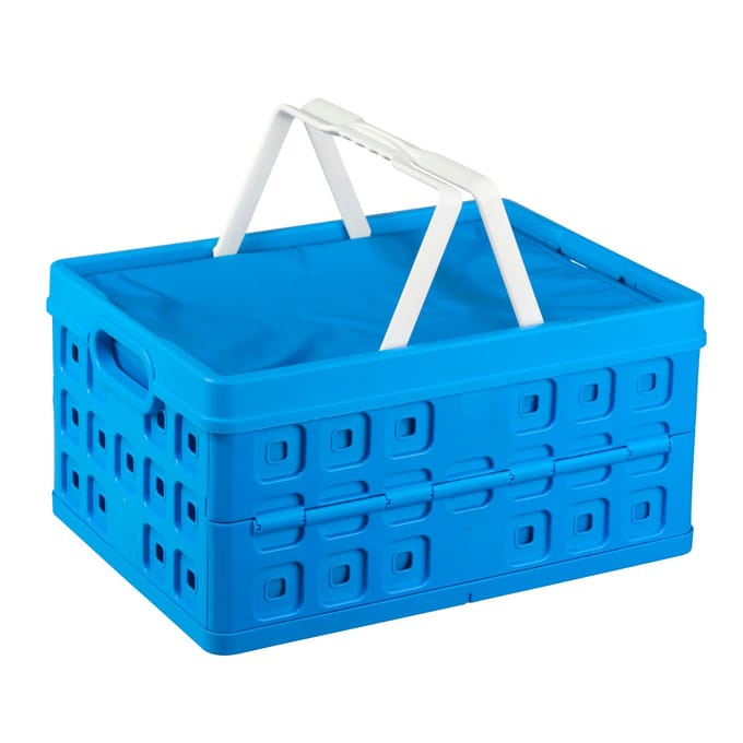 Sunware - Square Vouwkrat met handgreep en Koeltas - 32L - Blauw