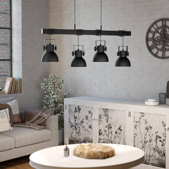 EGLO Shirebrook Hanglamp - E27 - 100 cm - Zwart
