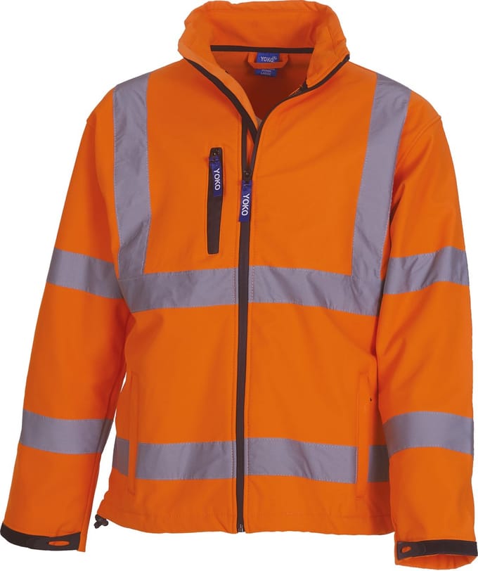 Yoko Signalisatie jack van softshell YHVK09 - Hi Vis Orange - 4XL
