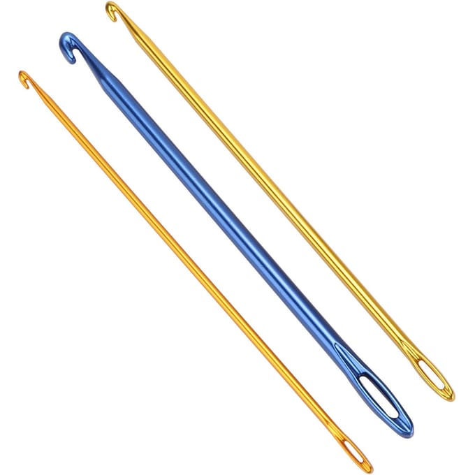 3 stuks haaknaalden Duurzame naainaalden met oog voor voor het breien van truien, sjaals, handschoenen blue