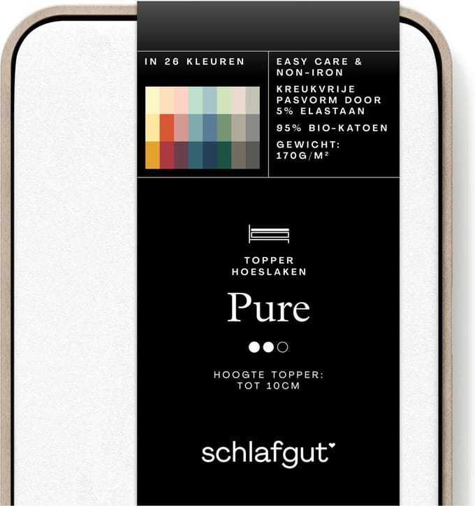 Schlafgut Jersey Pure topper hoeslaken - Lits-jumeaux - Full-White