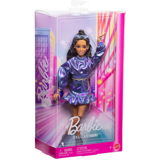 Barbie Deluxe Stijl Pop - Metallic Blauw topje en rok