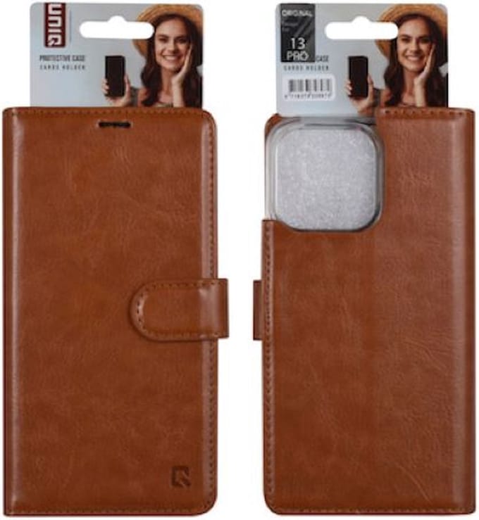 Top bookcase voor iPhone 13 pro bruin.