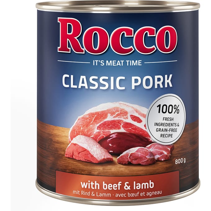 12x800g Rund & Lam Classic Pork Rocco Hondenvoer