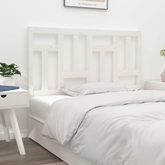 vidaXL - Hoofdbord - 145,5x4x100 - cm - massief - grenenhout - wit