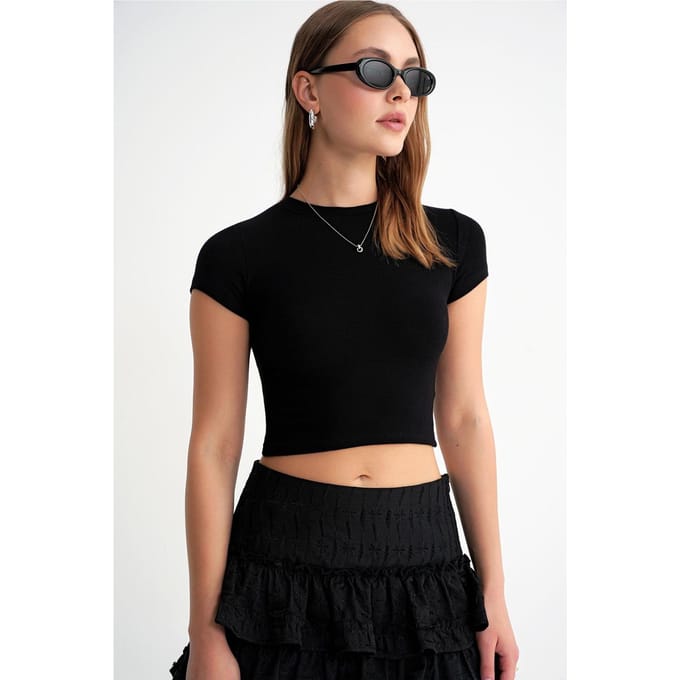 Getailleerd Korte Gebreide T-Shirt