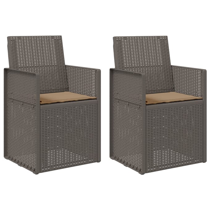vidaXL - Tuinstoelen - 2 - st - Lichtgrijs, - Taupe - PP