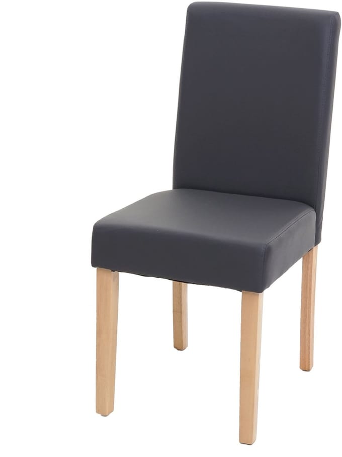 Littau eetkamerstoel, keukenstoel, kunstleer ~ grijs mat, lichte poten