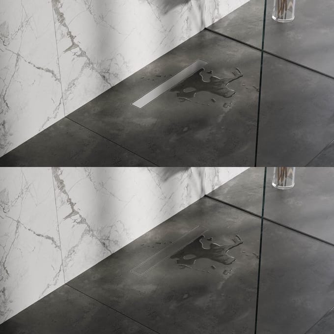 Brauer Douchegoot met Multifunctioneel Rooster en Flens - 50 cm - Rvs Geborsteld