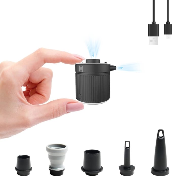 Draagbare Elektrische Luchtpomp - Mini Opblaaspomp met USB-C Oplader, Ideaal voor Luchtbedden en Zwemringen