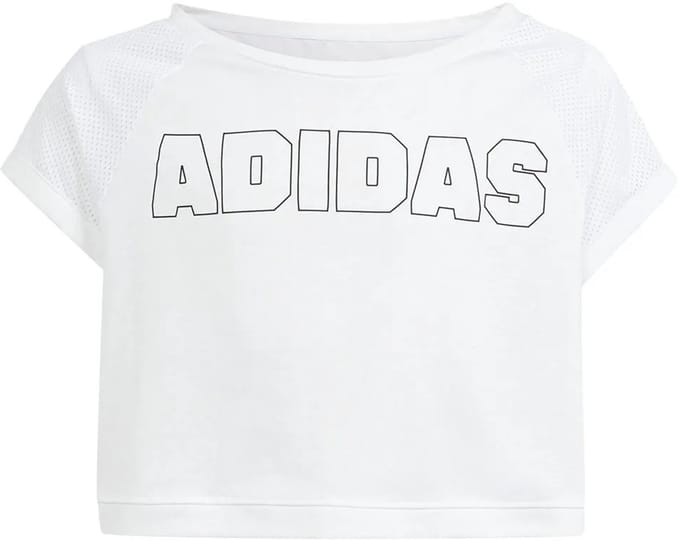 Adidas Cropped T-shirt Met Korte Mouwen Wit 11-12 Years Kinderen