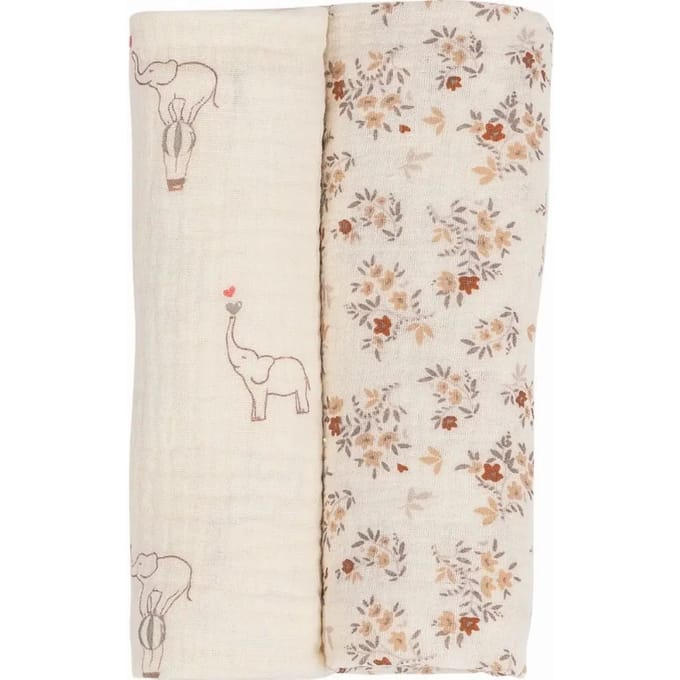 Lange van katoen voor baby FreeON by Bubaba Beige Elephants