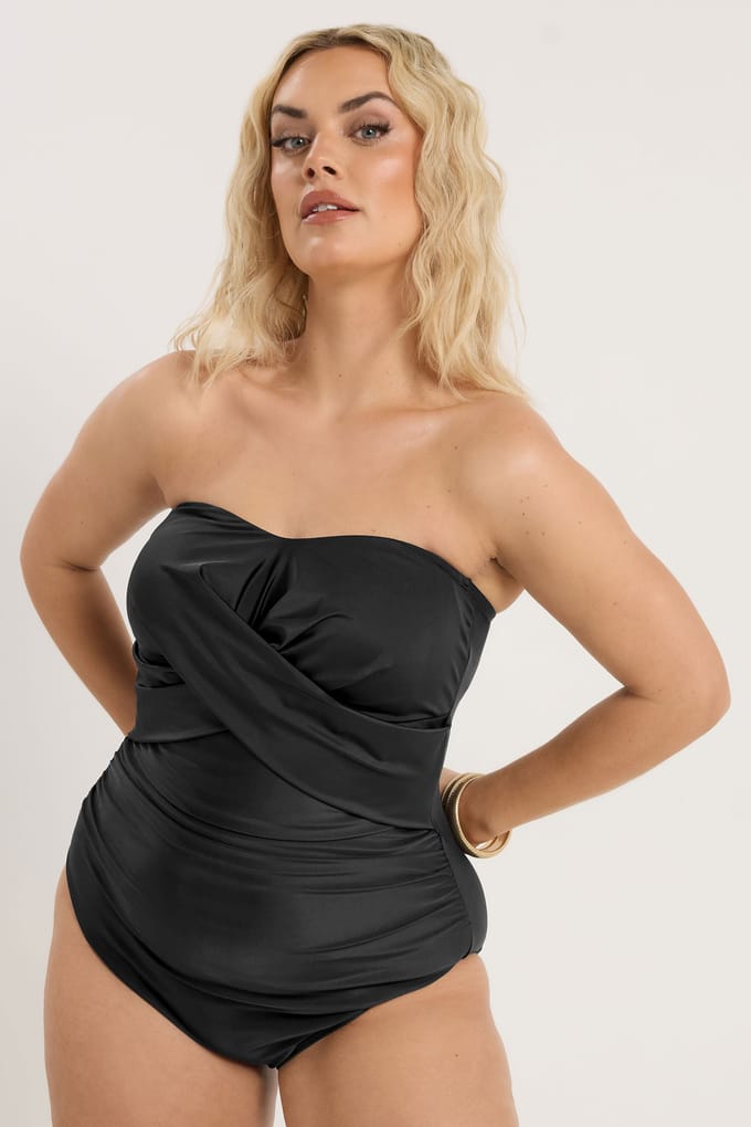 Yours Zwart Bandeau Crossover Super Sculpt Badpak Size 42