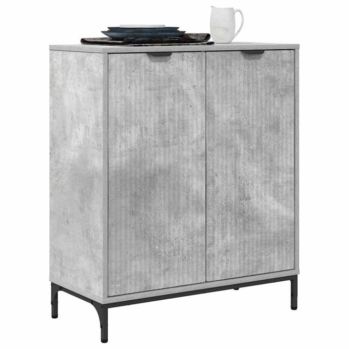 vidaXL - Dressoir - Beton - Grijs - 69,5 - x - 33 - x - 82 - cm - Bewerkt - hout