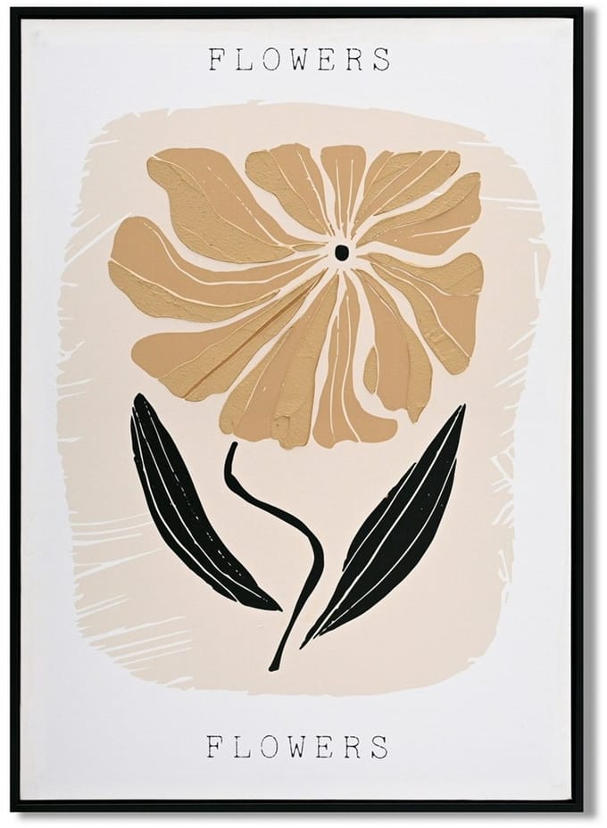 Schilderij bloemen organisch 48x68cm