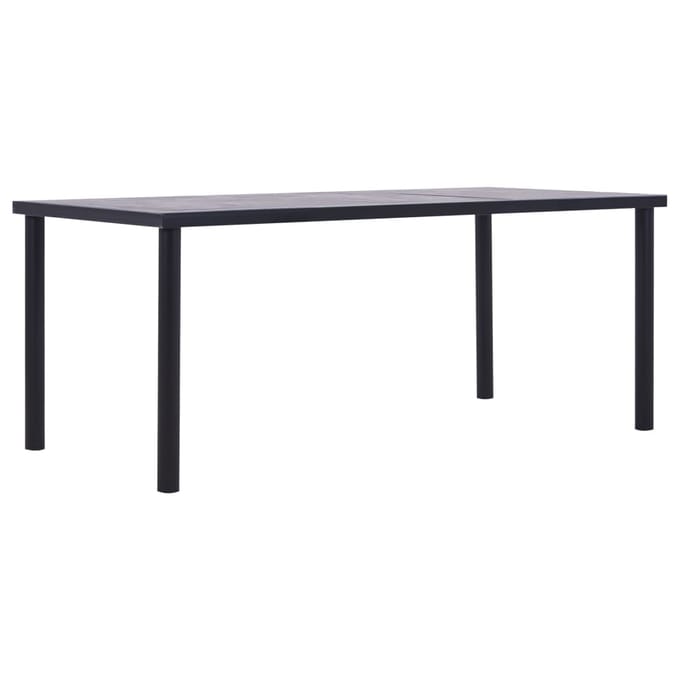 vidaXL - Eettafel - 200x100x75 - cm - MDF - zwart - en - betongrijs