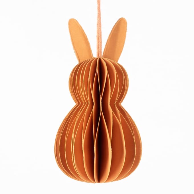 Papieren honeycomb konijn oranje