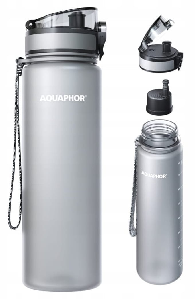 Aquaphor City - Waterfles - Filtratie - 0,8 L - Grijs
