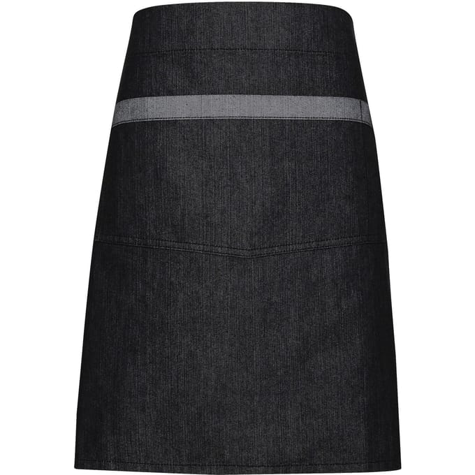 Premier Uniseks Domein Contrast Denim Taille Schort (Zwarte denim)