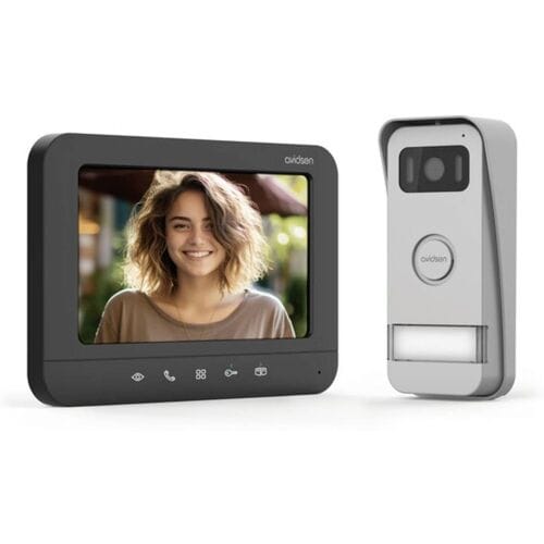 Avidsen PRIMA Complete set voor Video-deurintercom Kabelgebonden Zwart, Aluminium