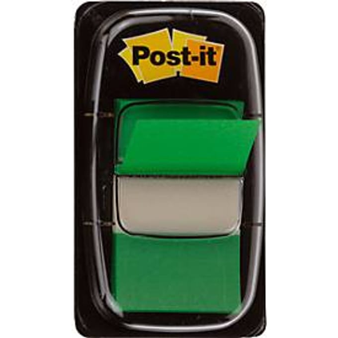 Post-it(r) Index Standard, Green, 25.4 X 43.2 Mm, 50 Tabs / Dispenser