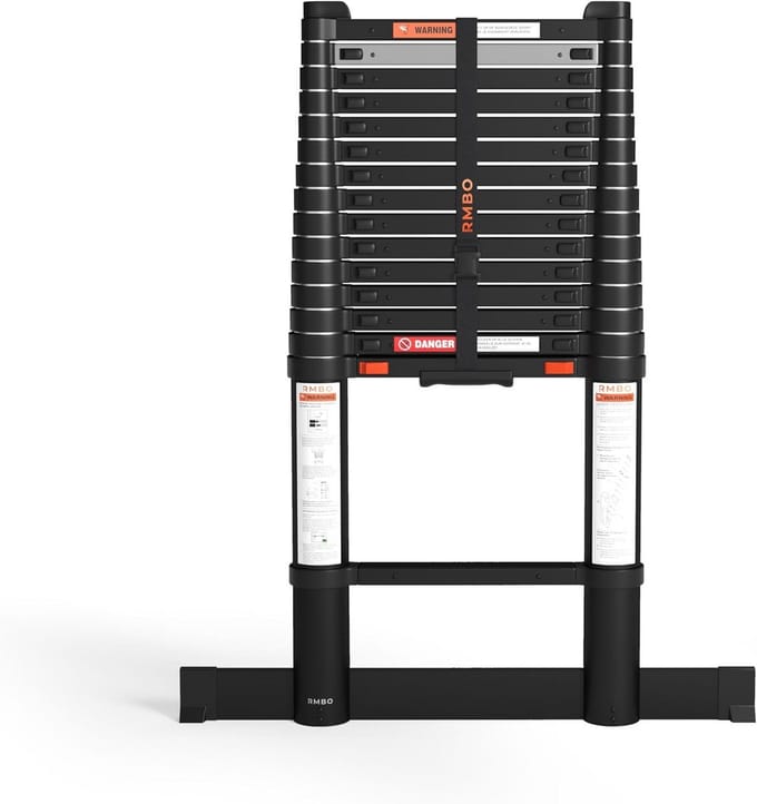 Telescoopladder - Uitschuifbare ladder - Klussen op hoogte - Soft closing systeem - 4.70 meter - Aluminium