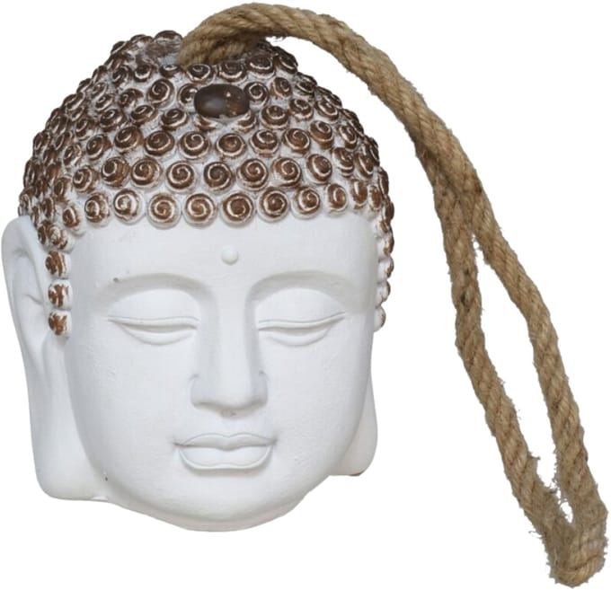 Gerimport Deurstop Buddha - wit - 13 x 13 x 15 cm - woonaccessoires - deurstopper