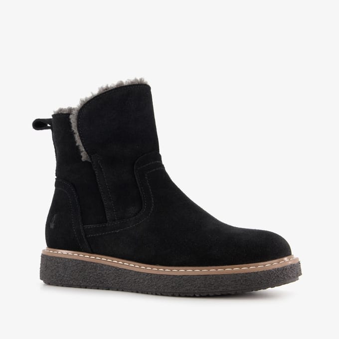 Hush Puppies gevoerde suède dames boots zwart - Maat 40 - Echt leer
