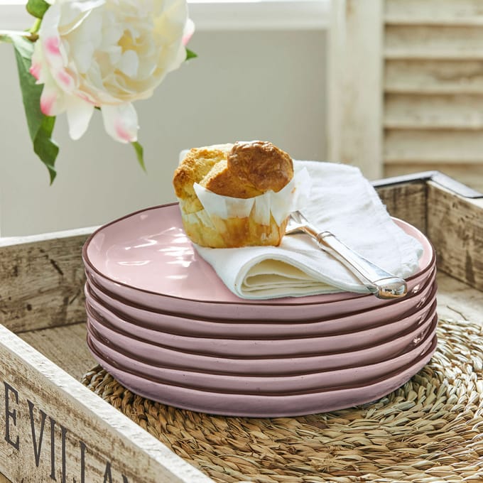 LOBERON Dessertbordje set van 6 Biarré roze