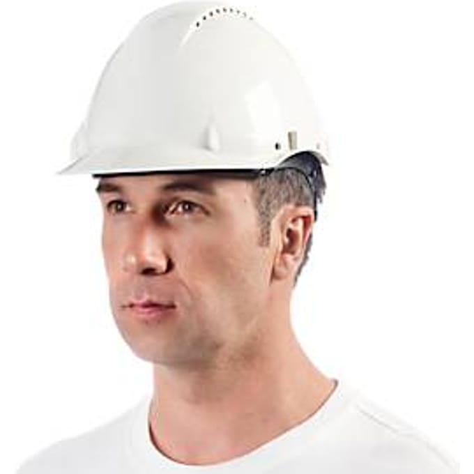 3M veiligheidshelm G3000CUVWPRO1, korte piek, geventileerd, verstelbare en draaibare hoofdband, UV-sensor, wit