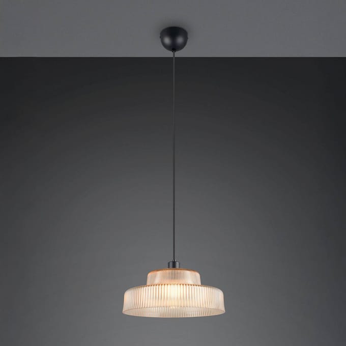 Reality Leuchten Hanglamp Abella, amber, Ø 35 cm, glas, E27