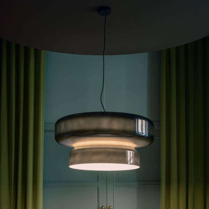 MARSET LED hanglamp Bohemia, Triac, rookgrijs